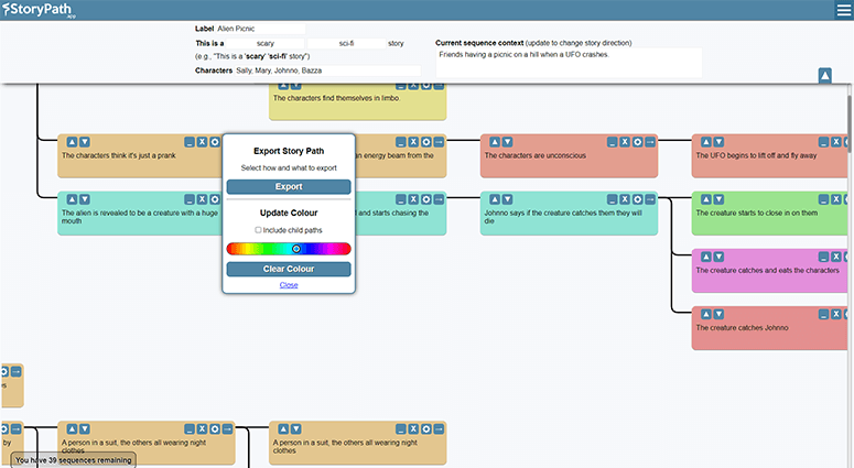 Explore branching paths of your story
